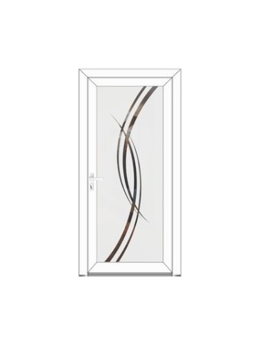 Porte d’entrée PVC IRIS Style Glass – Panneau entièrement vitré dépoli – Gamme Élégance Style Glass