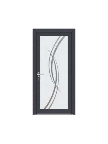 Porte d’entrée PVC IRIS Style Glass – Panneau entièrement vitré dépoli – Gamme Élégance Style Glass