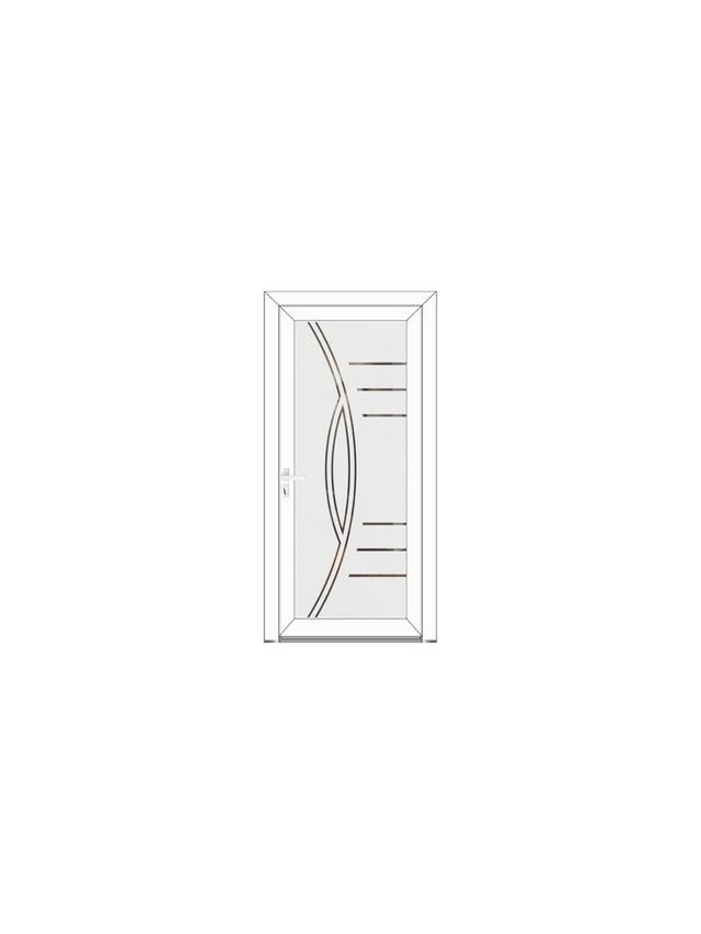 Porte d’entrée PVC INES Style Glass – Panneau vitré dépoli personnalisable – Gamme Élégance Style Glass