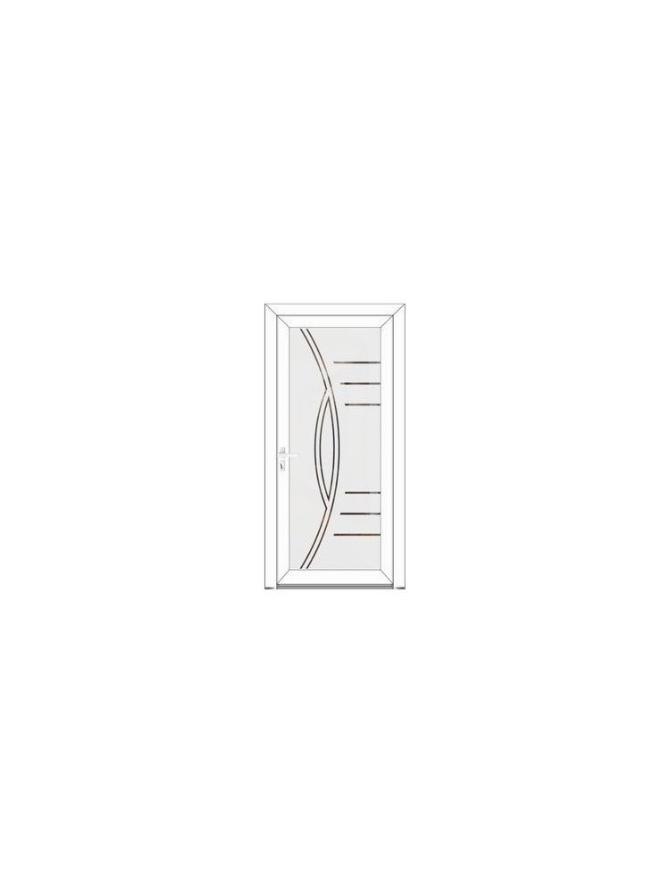 Porte d’entrée PVC INES Style Glass – Panneau vitré dépoli personnalisable – Gamme Élégance Style Glass