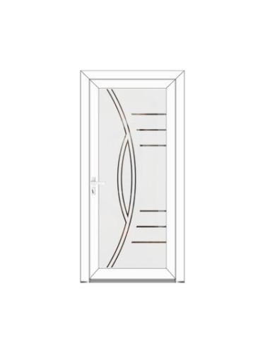 Porte d’entrée PVC INES Style Glass – Panneau vitré dépoli personnalisable – Gamme Élégance Style Glass