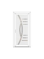Porte d’entrée PVC INES Style Glass – Panneau vitré dépoli personnalisable – Gamme Élégance Style Glass