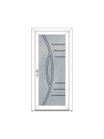 Porte d’entrée PVC INES Style Glass – Panneau vitré dépoli personnalisable – Gamme Élégance Style Glass