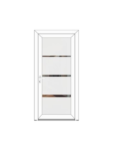 Porte d’entrée PVC MATHILDE Style Glass – Vitrage dépoli lignes horizontales – Gamme Élégance Style Glass