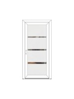 Porte d’entrée PVC MATHILDE Style Glass – Vitrage dépoli lignes horizontales – Gamme Élégance Style Glass