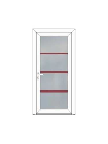 Porte d’entrée PVC MATHILDE Style Glass – Vitrage dépoli lignes horizontales – Gamme Élégance Style Glass
