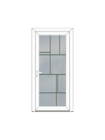 Porte d’entrée PVC MARGAUX Style Glass – Vitrage dépoli motifs géométriques – Gamme Élégance Style Glass