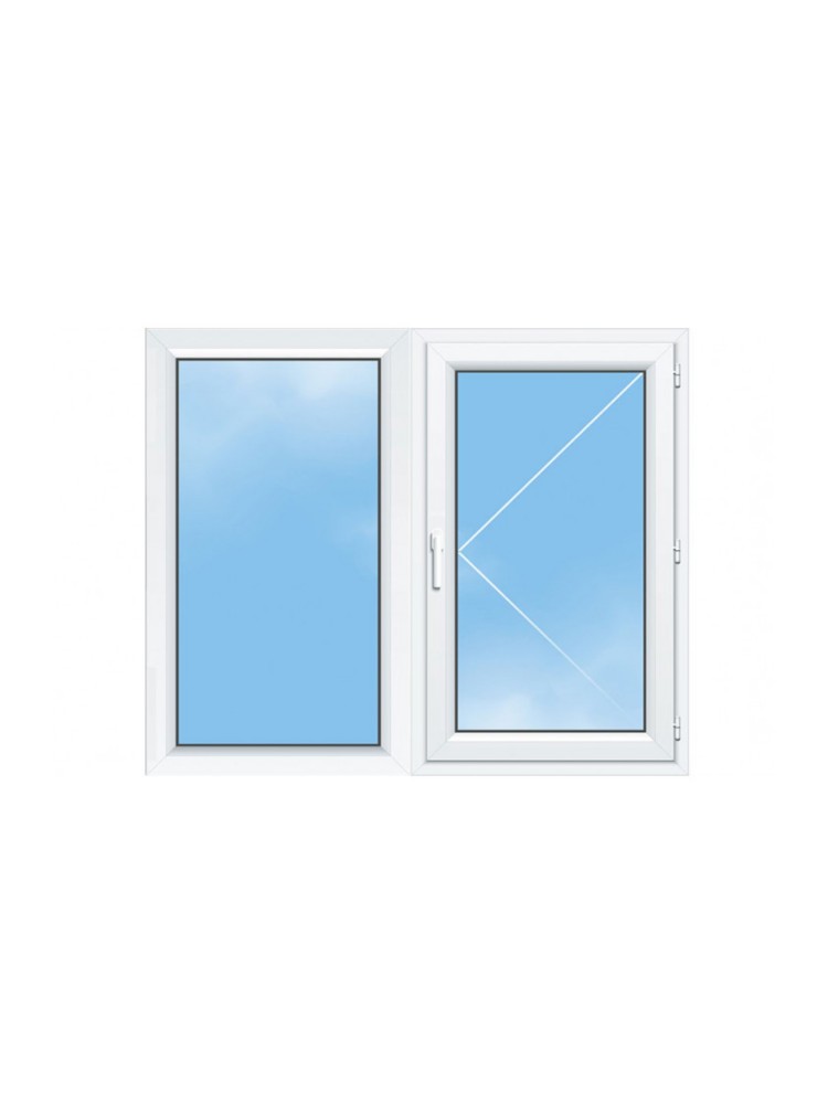 Fenêtre PVC 1 Vantail avec Fixe Gauche – Gamme Élégance