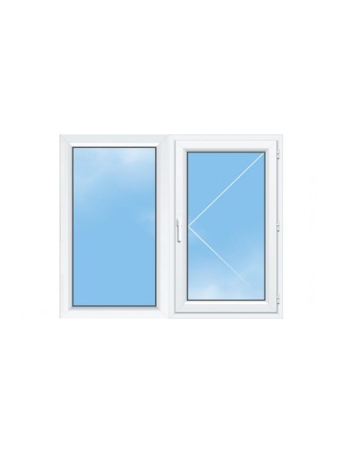 Fenêtre PVC 1 Vantail avec Fixe Gauche – Gamme Élégance