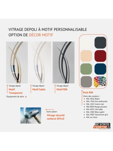 Porte d’entrée PVC CANDICE Style Glass – Vitrage dépoli moderne – Gamme Élégance Style Glass