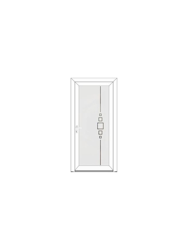 Porte d’entrée PVC CLÉMENCE Style Glass – Vitrage dépoli décor contemporain – Gamme Élégance Style Glass