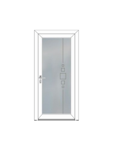 Porte d’entrée PVC CLÉMENCE Style Glass – Vitrage dépoli décor contemporain – Gamme Élégance Style Glass