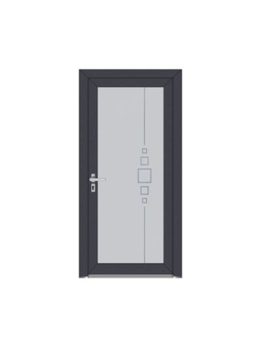 Porte d’entrée PVC CLÉMENCE Style Glass – Vitrage dépoli décor contemporain – Gamme Élégance Style Glass