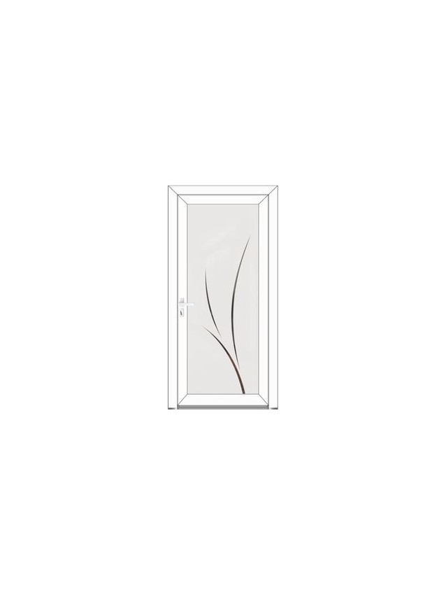 Porte d’entrée PVC VALENTINE Style Glass – Vitrage dépoli décor stylisé – Gamme Élégance Style Glass