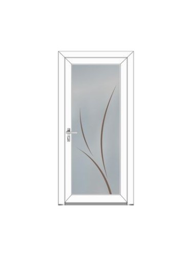 Porte d’entrée PVC VALENTINE Style Glass – Vitrage dépoli décor stylisé – Gamme Élégance Style Glass