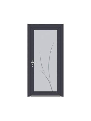 Porte d’entrée PVC VALENTINE Style Glass – Vitrage dépoli décor stylisé – Gamme Élégance Style Glass