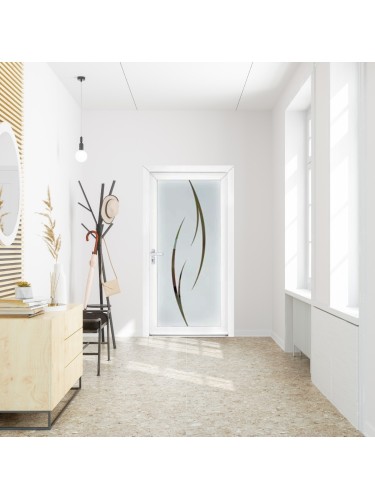 Porte d’entrée PVC NOÉLINE Style Glass – Vitrage dépoli décor délicat – Gamme Élégance Style Glass