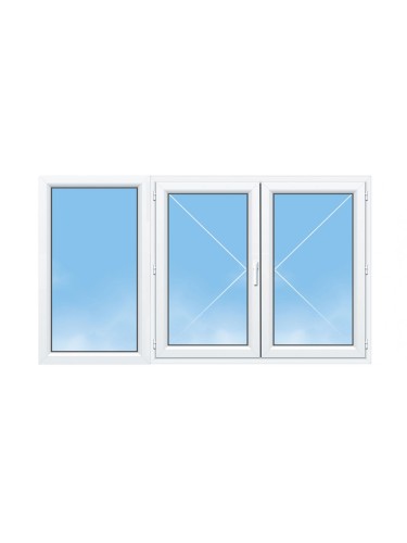 Fenêtre PVC 2 Vantaux avec Fixe Gauche – Gamme Élégance