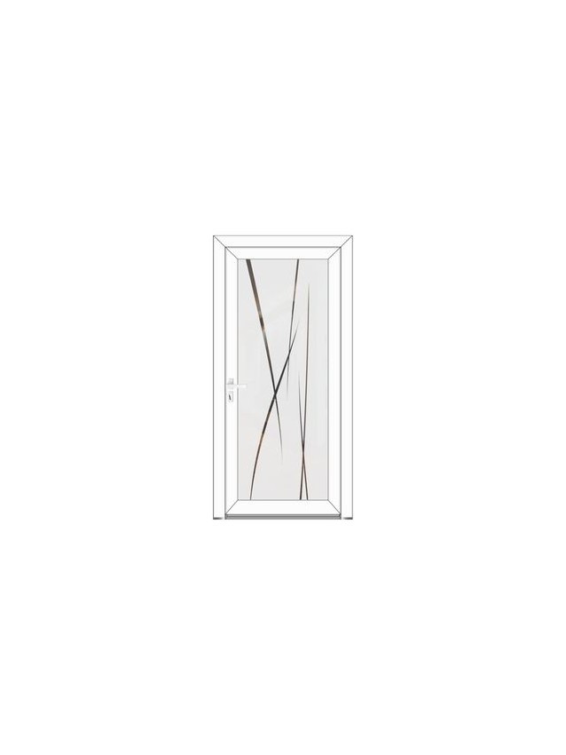 Porte d’entrée PVC HORTENSE Style Glass – Vitrage dépoli décor naturel – Gamme Élégance Style Glass