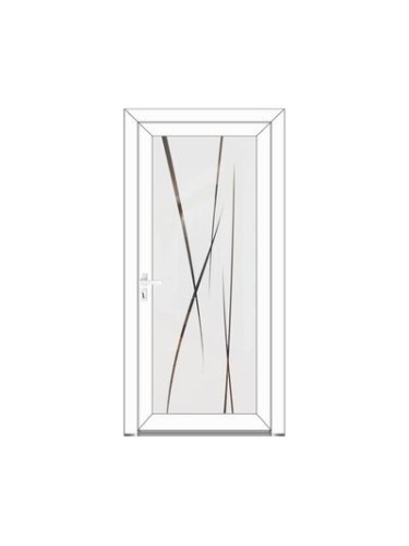 Porte d’entrée PVC HORTENSE Style Glass – Vitrage dépoli décor naturel – Gamme Élégance Style Glass