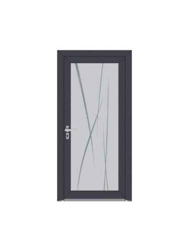 Porte d’entrée PVC HORTENSE Style Glass – Vitrage dépoli décor naturel – Gamme Élégance Style Glass