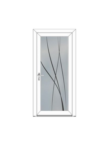 Porte d’entrée PVC CONSTANCE Style Glass – Vitrage dépoli lignes légères et souples – Gamme Élégance Style Glass