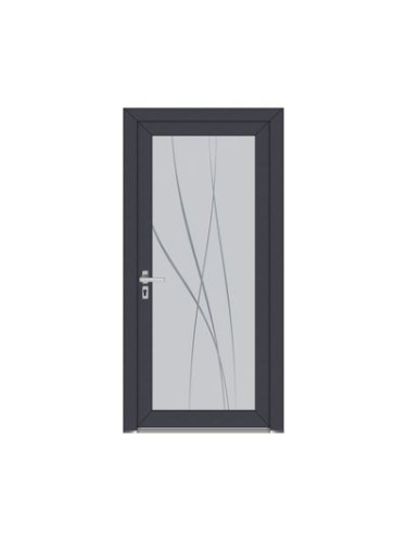 Porte d’entrée PVC CONSTANCE Style Glass – Vitrage dépoli lignes légères et souples – Gamme Élégance Style Glass