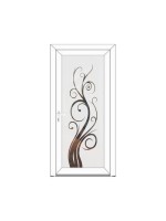 Porte d’entrée PVC ROMANE Style Glass – Vitrage dépoli motif plante tortueuse – Gamme Élégance Style Glass