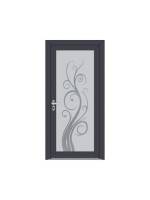 Porte d’entrée PVC ROMANE Style Glass – Vitrage dépoli motif plante tortueuse – Gamme Élégance Style Glass