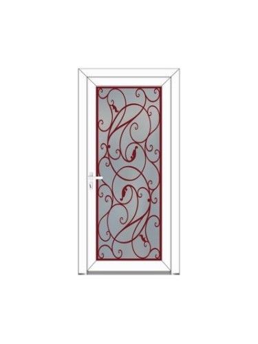 Porte d’entrée PVC MORGANE Style Glass – Vitrage dépoli motif végétal & arabesques – Gamme Élégance Style Glass