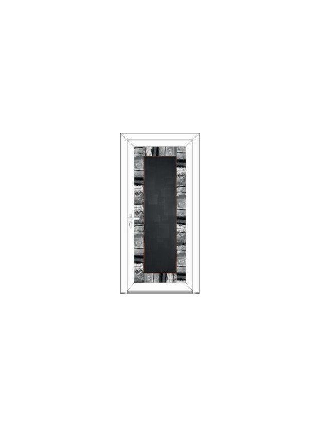 Porte d’entrée PVC EMMA Style Créateur – Verre trempé effet de matière gris – Gamme Élégance Style Créateur