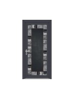 Porte d’entrée PVC EMMA Style Créateur – Verre trempé effet de matière gris – Gamme Élégance Style Créateur