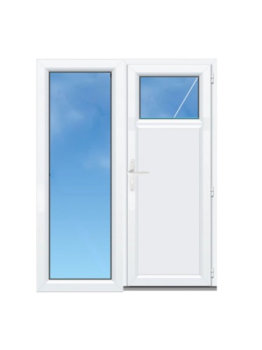 Porte de Service PVC Tiers Vitrée avec Fixe à Gauche sur Mesure – Gamme Élégance