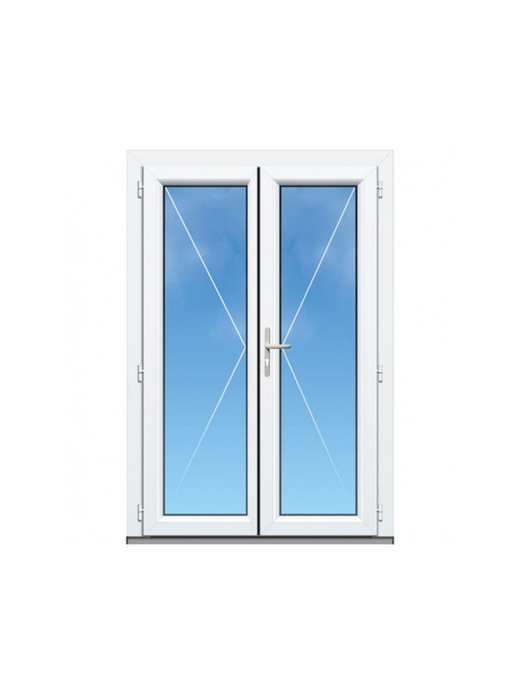 Porte de Service PVC Vitrée 2 Vantaux sur Mesure – Gamme Élégance