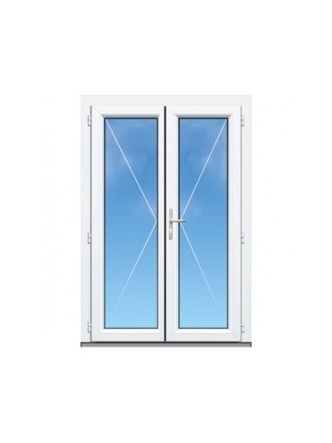 Porte de Service PVC Vitrée 2 Vantaux sur Mesure – Gamme Élégance