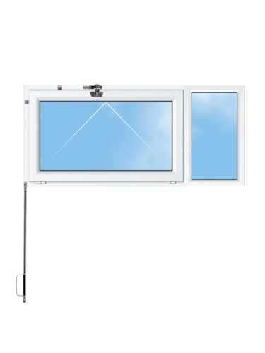 Fenêtre PVC à Soufflet et Fixe Latéral Droit sur Mesure – Gamme Élégance