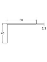 Cornière PVC 40 x 60 x 2 mm (longueur 2m) blanc RAL 9010
