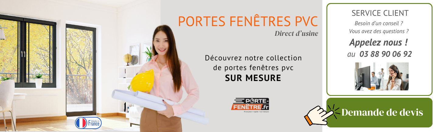 Porte fenêtre PVC - SUR MESURE - CLICK