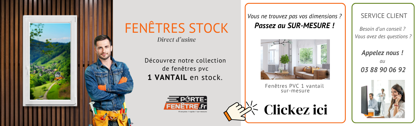 V2 - Fenêtres PVC Standard - 1 Vantail