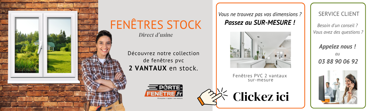 V2 - Fenêtres PVC Standard - 2Vantaux -